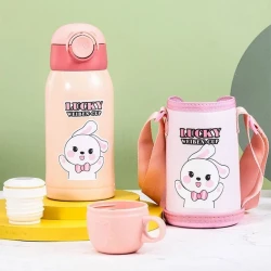 Детский термос Lucky, нержавеющая сталь, розовый, 600 мл