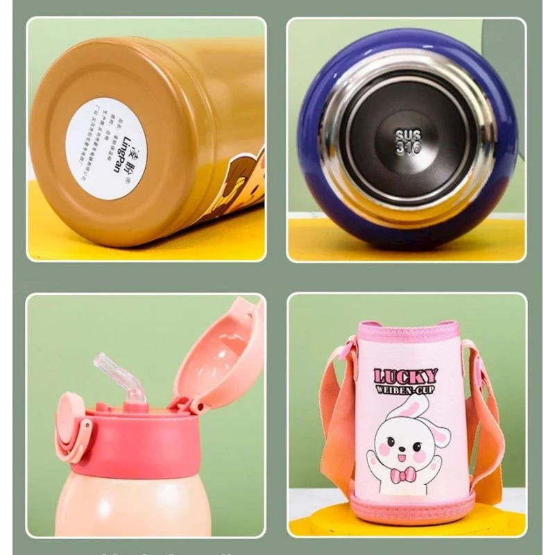 Uşaq termosu Lucky, paslanmayan polad, çəhrayı, 600 ml