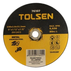 Диск отрезной по металлу Tolsen, 230x2.0x22.2 мм