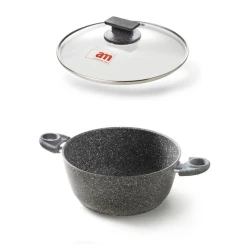 Кастрюля Accademia Mugnano Cuore di Pietra, 28 см, алюминий с антипригарным покрытием, серый (8010111048893)