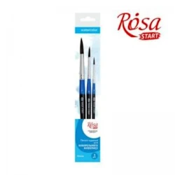 Набор кистей Rosa Studio 211, №1, 4, 8, белка, круглая