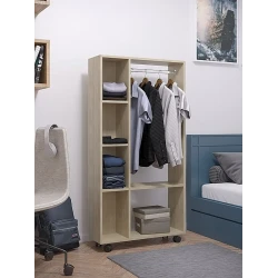 Вешалка с полками, ЛДСП, сонома, 147x25x75 см Вешалка с полками, ЛДСП, сонома, 147x25x75 см