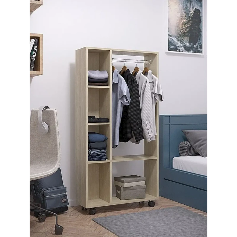 Вешалка с полками, ЛДСП, сонома, 147x25x75 см Вешалка с полками, ЛДСП, сонома, 147x25x75 см