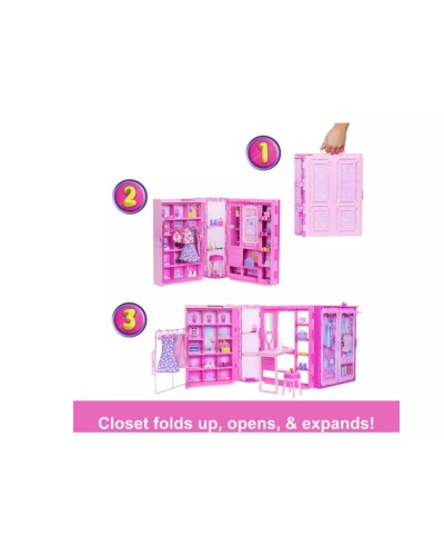 Oyun dəsti Mattel Barbie Dream Closet Playset with Fashion doll & Accessories, 3+ yaş
