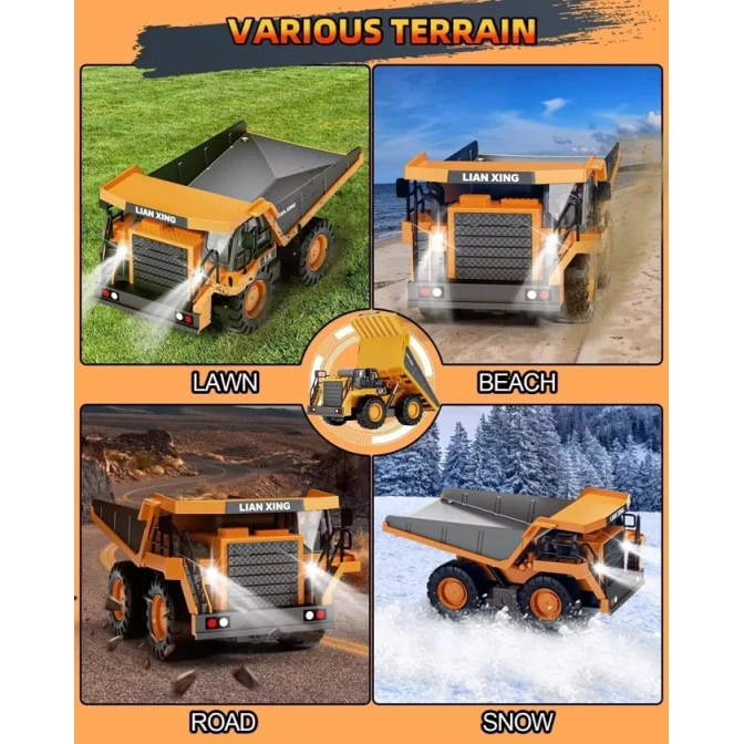 Radio ilə idarə olunan yük maşını O-314, 10x12x21 sm, 6 yaşdan, sarı