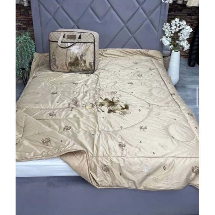 Одеяло MiraNova SF-805, двуспальное, верблюжья шерсть, коричневое, 200x230 см