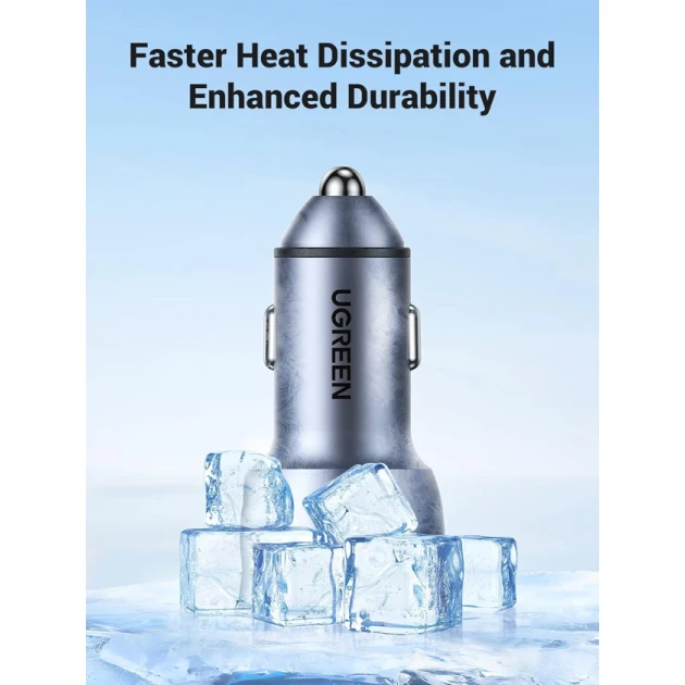 Avtomobil enerji toplama cihazı Ugreen 50W Dual USB-C Space Grey - 6957303875948 Avtomobil enerji toplama cihazı Ugreen 50W Dual USB-C Space Grey - 6957303875948