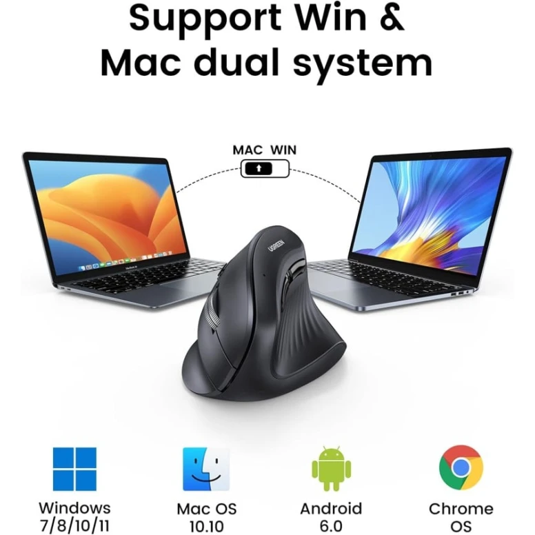 Вертикальная мышь Ugreen MU008 Black Вертикальная мышь Ugreen MU008 Black