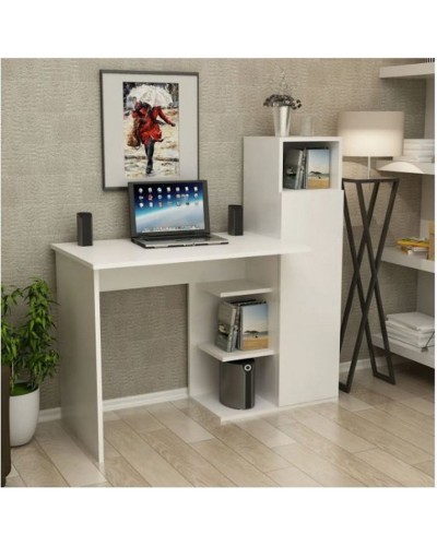 Yazı masası Ev Plus 12115877, LDSP, ağ, 120x120x43 sm