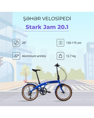 Velosiped Stark Jam 20.1, göy/qara, 20