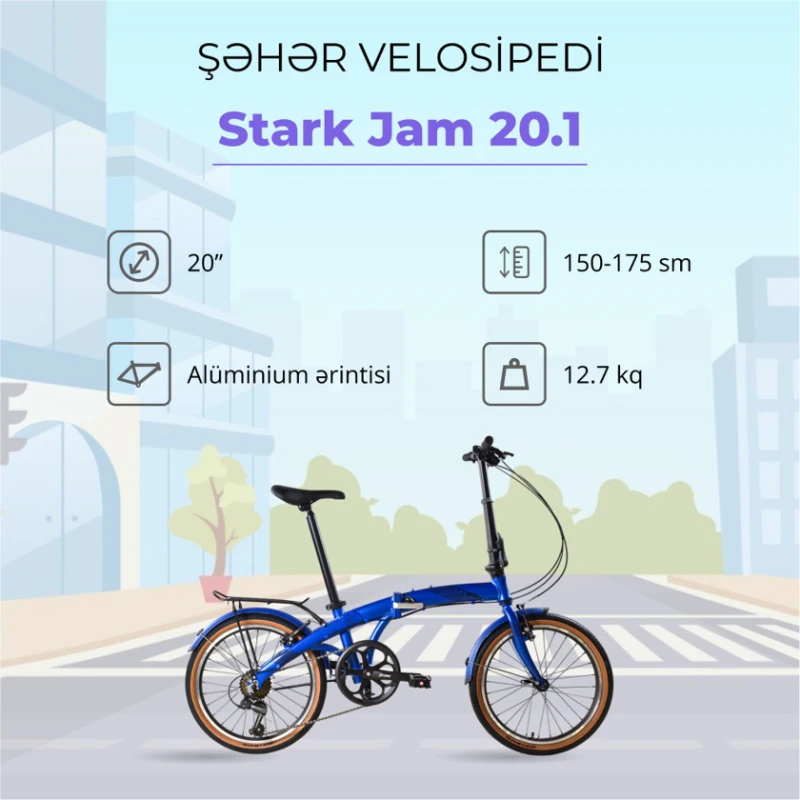Velosiped Stark Jam 20.1, göy/qara, 20