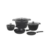 Набор посуды Kukmara Мраморная pnkp20mt, алюминий, черный, 18/22/26 см, 8 предметов