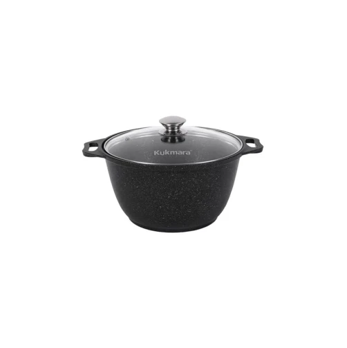 Набор посуды Kukmara Мраморная pnkp20mt, алюминий, черный, 18/22/26 см, 8 предметов