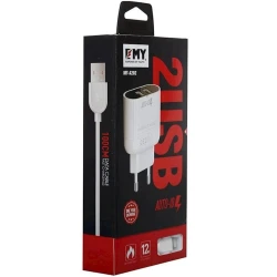 Сетевое зарядное устройство Emy Dual My-A202 Lightning, Белый