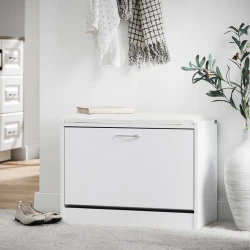 Ayaqqabı üçün tumba Art Mebel 8, laminat, ağ, 60x80x30 sm