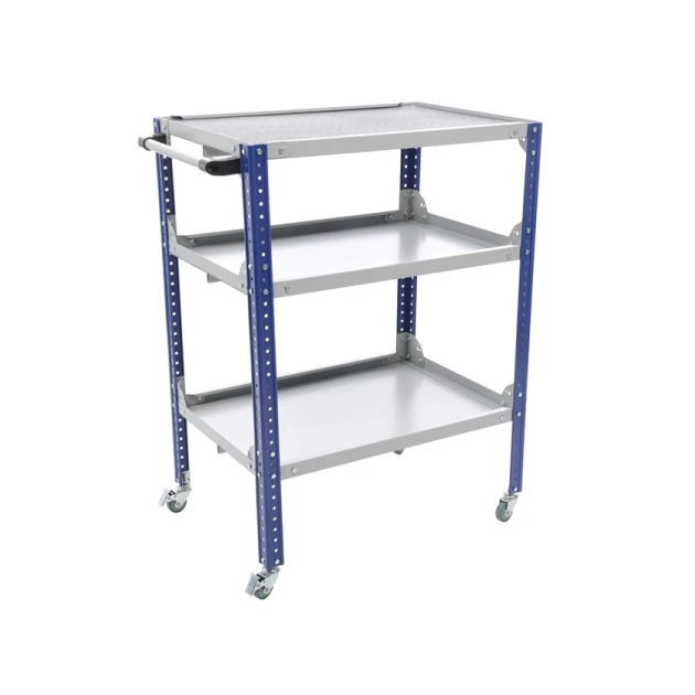Инструментальная тележка Praktik WDS Garage, серая/синяя, 980x772x514 мм