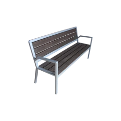 Композитная скамейка Azpark APP-11, серая, композит/металл, 173x60x83 см