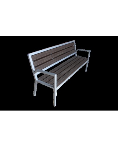 Kompozit skamya Azpark APP-11, boz, kompozit/metal, 173x60x83 sm