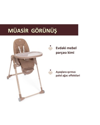 Uşaq yedizdirmə oturacağı Chicco Polly Armonia Terracotta, narıncı