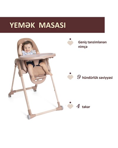 Uşaq yedizdirmə oturacağı Chicco Polly Armonia Terracotta, narıncı