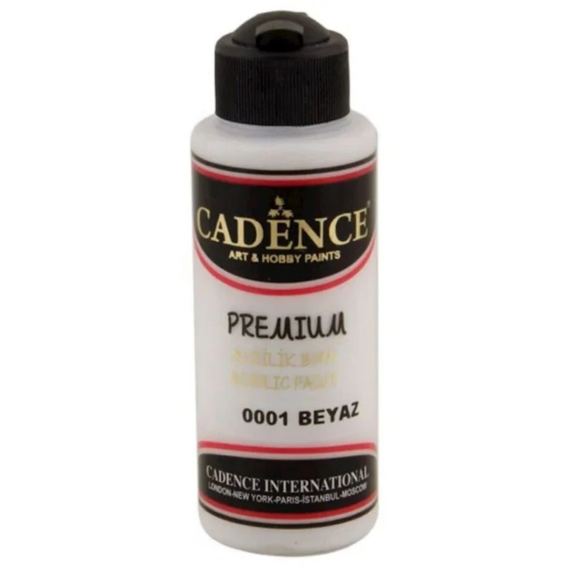 Акриловая краска Cadence Premium Acrylic Paint 0001 White, белый, 120 мл