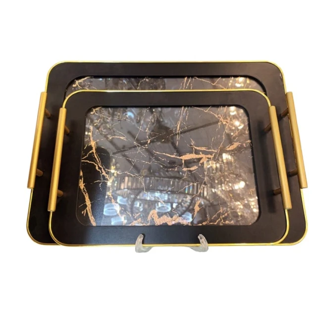 Набор подносов MagiDeal SE178, черный/золотистый Набор подносов MagiDeal SE178, черный/золотистый