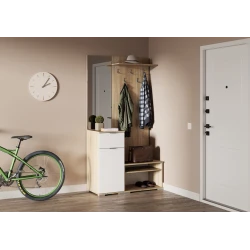 Шкаф-витрина для прихожей Letta,200х45х105 см,ЛДСП,белый Шкаф-витрина для прихожей Letta,200х45х105 см,ЛДСП,белый