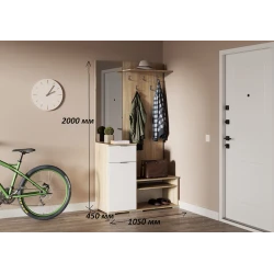 Шкаф-витрина для прихожей Letta,200х45х105 см,ЛДСП,белый Шкаф-витрина для прихожей Letta,200х45х105 см,ЛДСП,белый