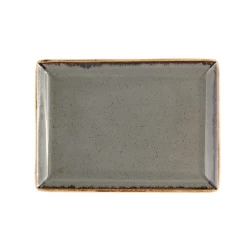 Тарелка сервировочная Porland Seasons, прямоугольная, фарфор, серая, 35 см