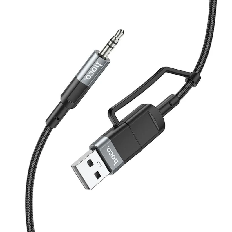 Аудиокабель Hoco UPA23 2in1 Type-C + USB Digital Audio Conversion (Metal Grey) Аудиокабель Hoco UPA23 2in1 Type-C + USB Digital Audio Conversion (Metal Grey)