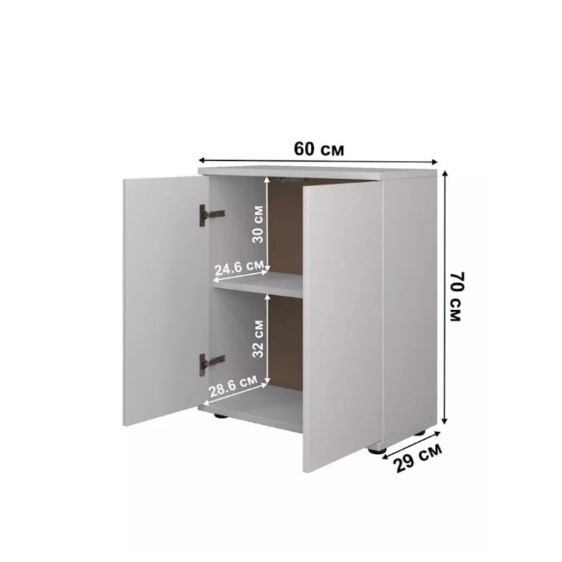 Комод Minimalizm Wh, 70х29х60 см, ЛДСП, белый Комод Minimalizm Wh, 70х29х60 см, ЛДСП, белый