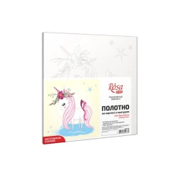 Холст на картоне с контуром Rosa Start Нежный пони, 20х20 см, хлопок, акрил Холст на картоне с контуром Rosa Start Нежный пони, 20х20 см, хлопок, акрил