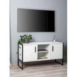 Тумба под ТВ 60x40x114 см, ЛДСП, белая Тумба под ТВ 60x40x114 см, ЛДСП, белая