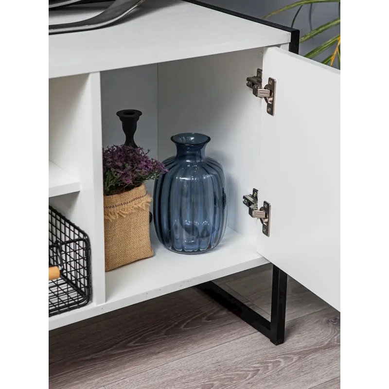 Тумба под ТВ 60x40x114 см, ЛДСП, белая