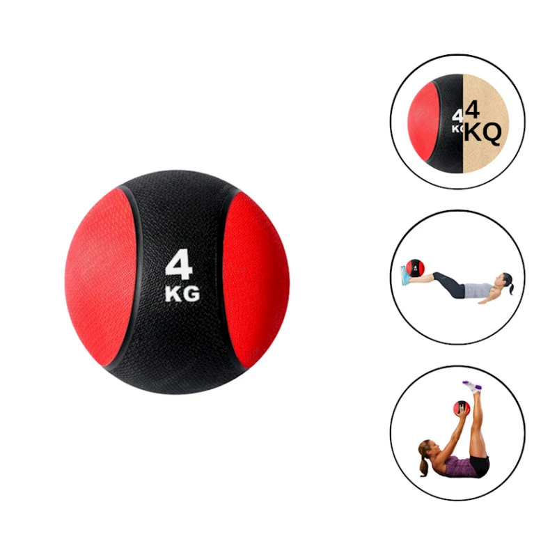 Tibbi top Gymnic 3955/4, sərt, qırmızı, 4 kq