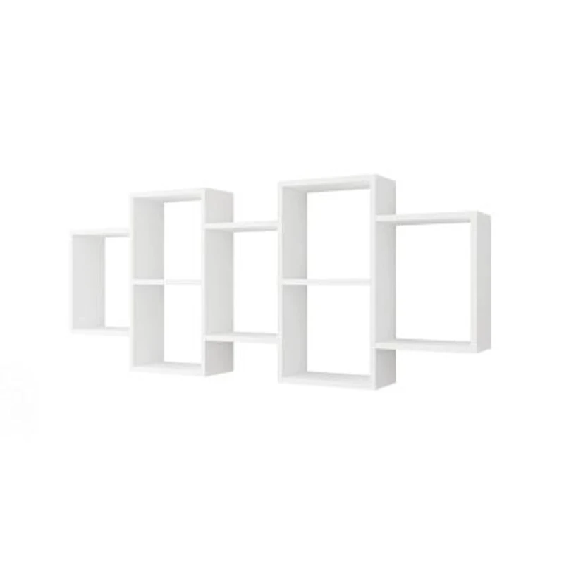 Настенная полка Art Mebel 233, ламинат, 65х161х18 см, белая