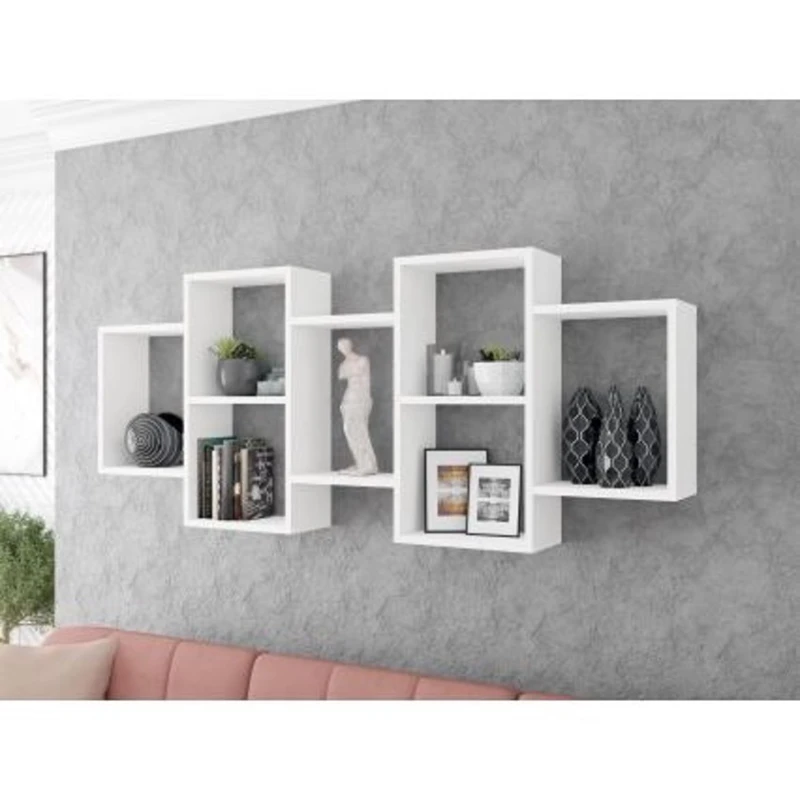 Настенная полка Art Mebel 233, ламинат, 65х161х18 см, белая