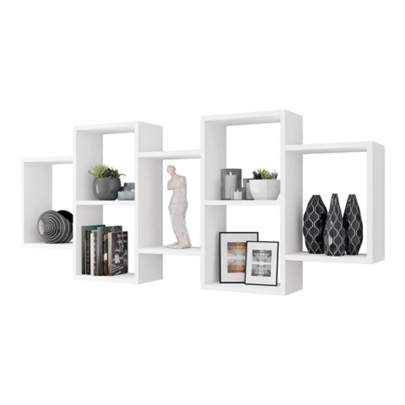 Настенная полка Art Mebel 233, ламинат, 65х161х18 см, белая