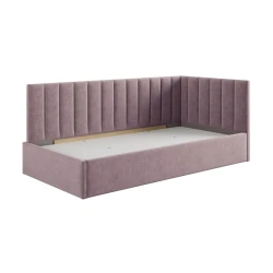 Односпальная кровать Art_tek_yataq(100) 86, ламинат/ткань, розовая, 85x100x200 см