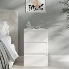 Tumba Marina 3563_M25Tumba3l1stvorka+White, LDSP, 85x50x50 sm, ağ