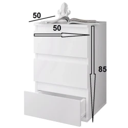 Тумба Marina 3563_M25Tumba3l1stvorka+White, ЛДСП, 85x50x50 см, белая Тумба Marina 3563_M25Tumba3l1stvorka+White, ЛДСП, 85x50x50 см, белая