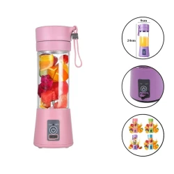 Портативный USB блендер 2284 Love it, розовый, пластик, 380 мл Портативный USB блендер 2284 Love it, розовый, пластик, 380 мл
