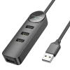 USB хаб Borofone DH5 4 Port USB-A 2.0, Черный USB хаб Borofone DH5 4 Port USB-A 2.0, Черный