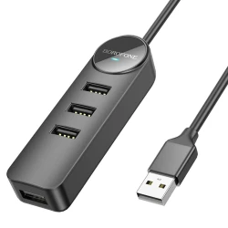 USB хаб Borofone DH5 4 Port USB-A 2.0, Черный USB хаб Borofone DH5 4 Port USB-A 2.0, Черный