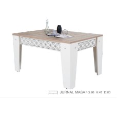 Jurnal masası Günəş,ağ/qəhvəyi, 90*47*60 sm, Laminat materialdan hazırlanmışdır, Yerli istehsal