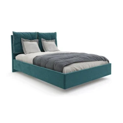 Двуспальная кровать Art_ikili_yataq 46, ламинат, бирюзовая, 200x200x120 см