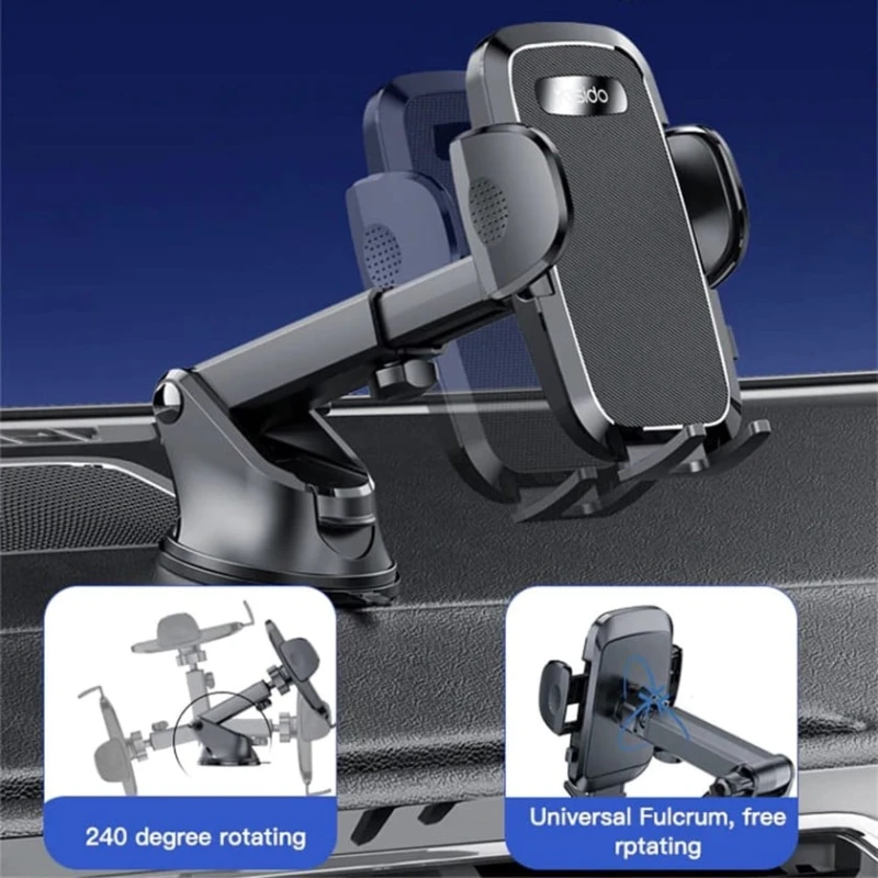 Автомобильный держатель для телефона Yesido C139 for 4”-6.7” Phones Black Автомобильный держатель для телефона Yesido C139 for 4”-6.7” Phones Black