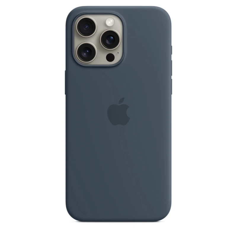 MagSafe ilə Silikon Case iPhone 15 Pro max Storm Blue