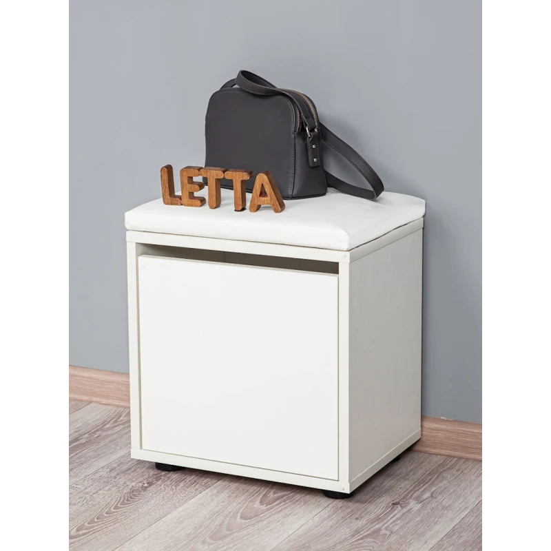 Тумба для обуви Letta, 43х30х38 см, ЛДСП, белая Тумба для обуви Letta, 43х30х38 см, ЛДСП, белая
