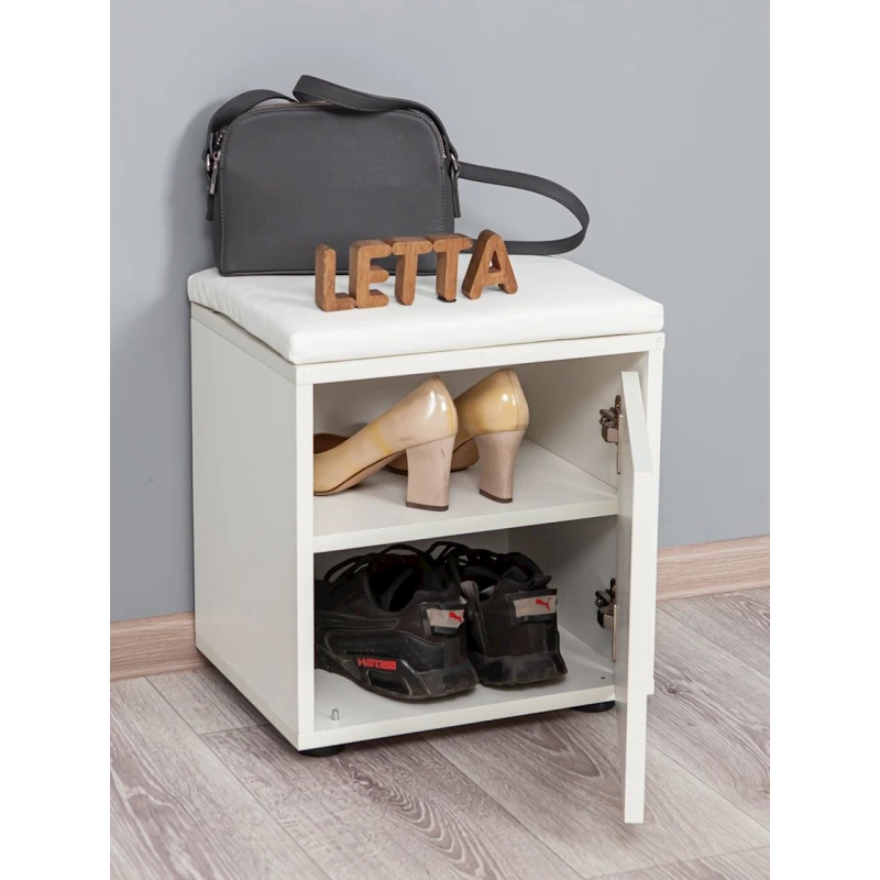 Тумба для обуви Letta, 43х30х38 см, ЛДСП, белая Тумба для обуви Letta, 43х30х38 см, ЛДСП, белая